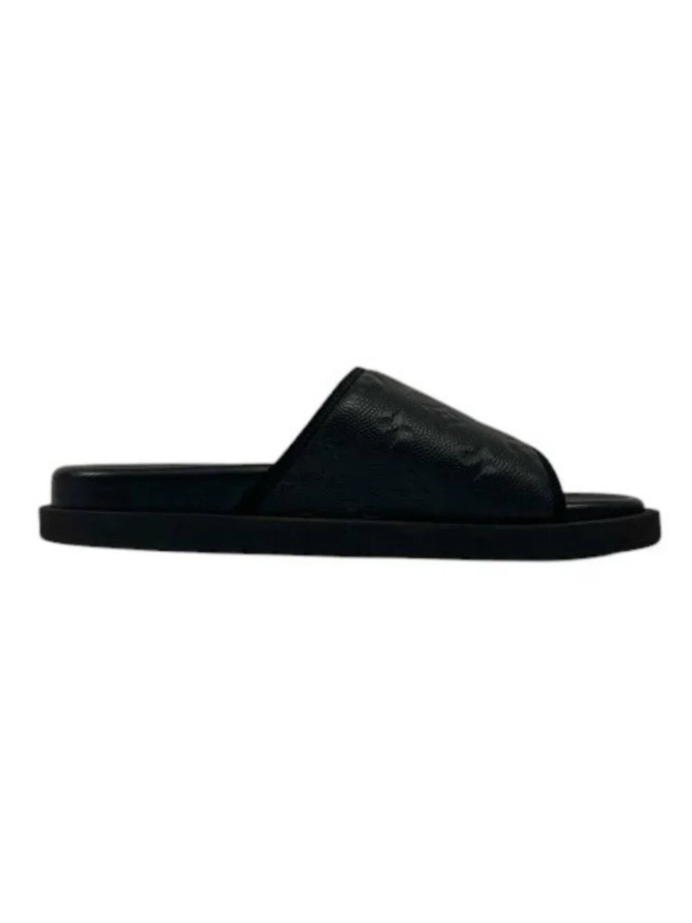 Louis Vuitton Line Mules Monogram Clog Sandals Logo 8 Black